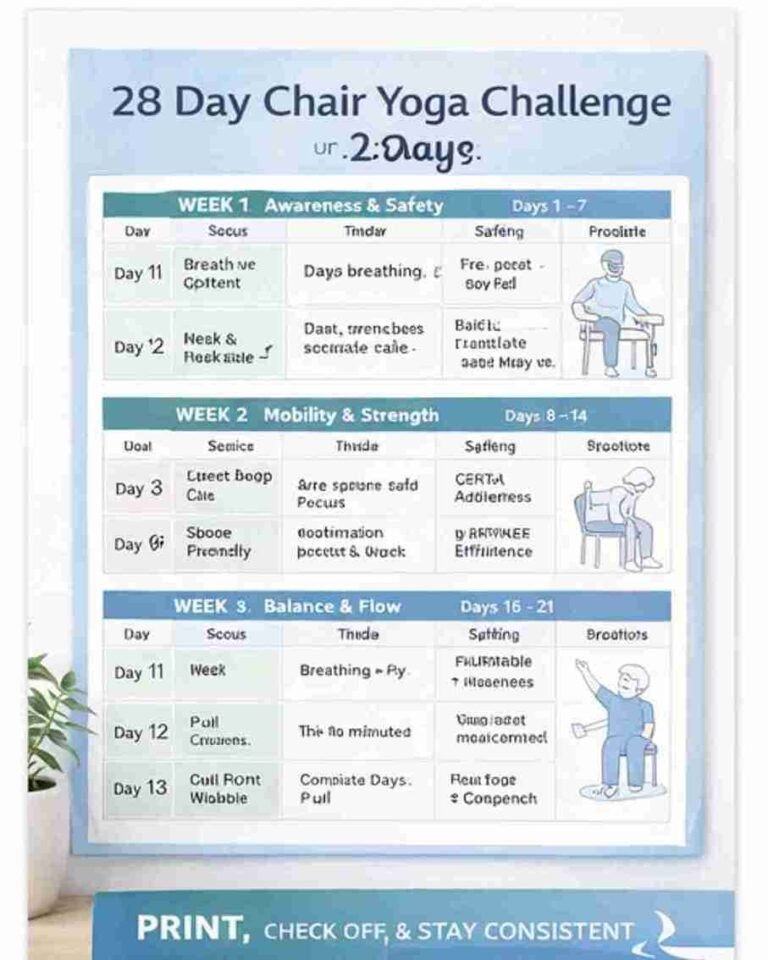28 Day Chair Yoga Challenge: Full Daily Plan + Avoid These Common ...