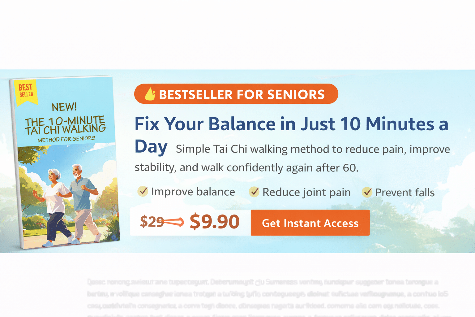 10-Minute Tai Chi Walking Method for Seniors - Only $9.90