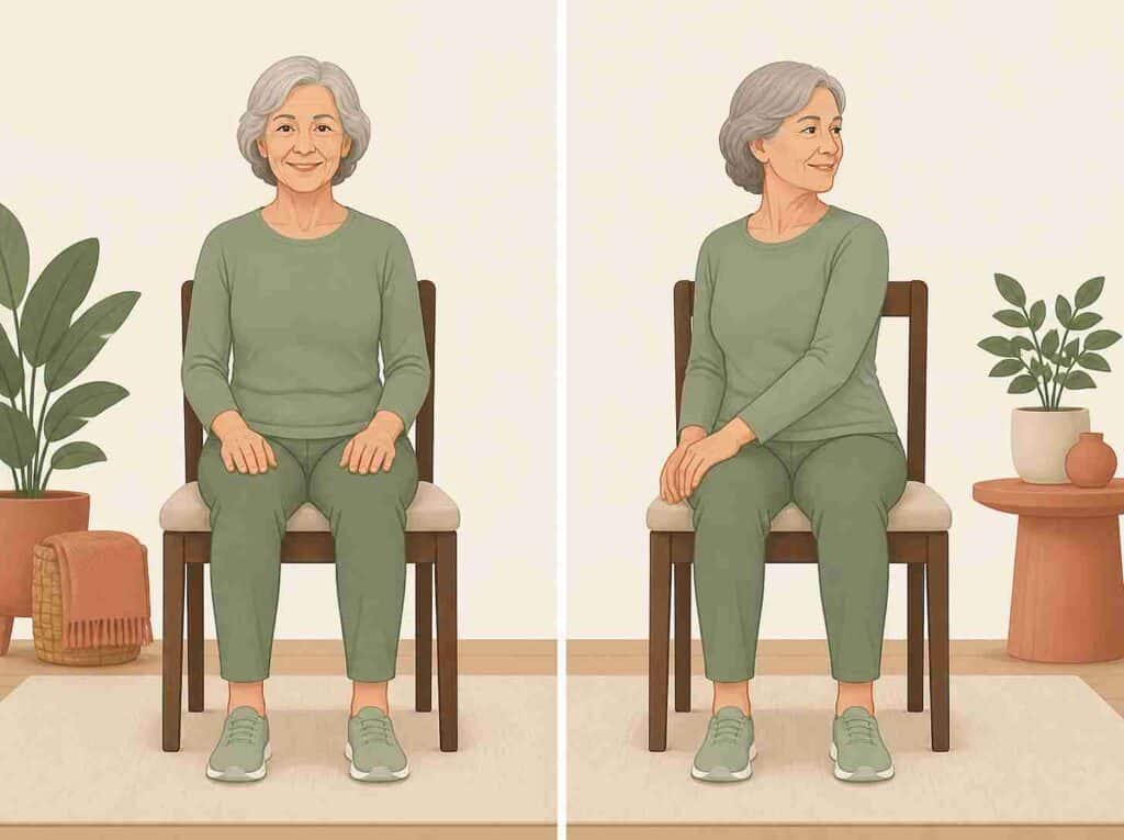Tai Chi chair exercises torso rotate